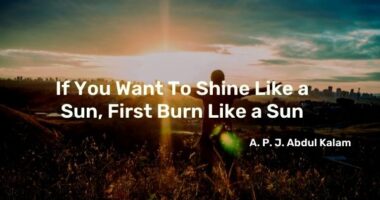 If You Want To Shine Like a Sun, First Burn Like a Sun