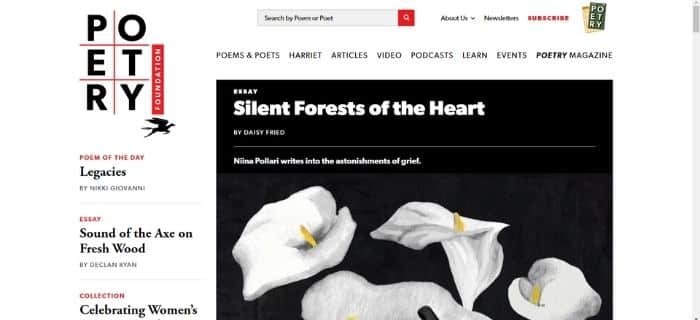 10 mejores sitios web para leer y compartir poesía (Poetry Foundation)