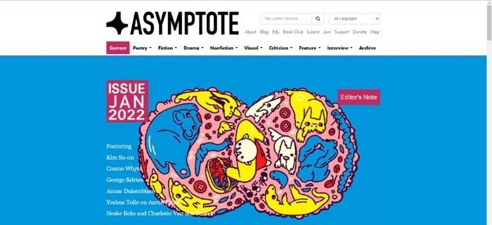 10 mejores sitios web para leer y compartir poesía (Asymptote Journal)