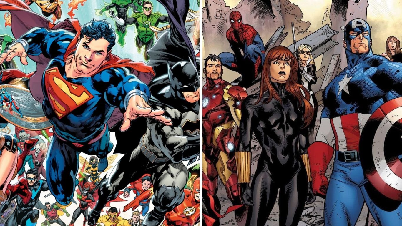 Una comparación de equipos en DC y Marvel Comics