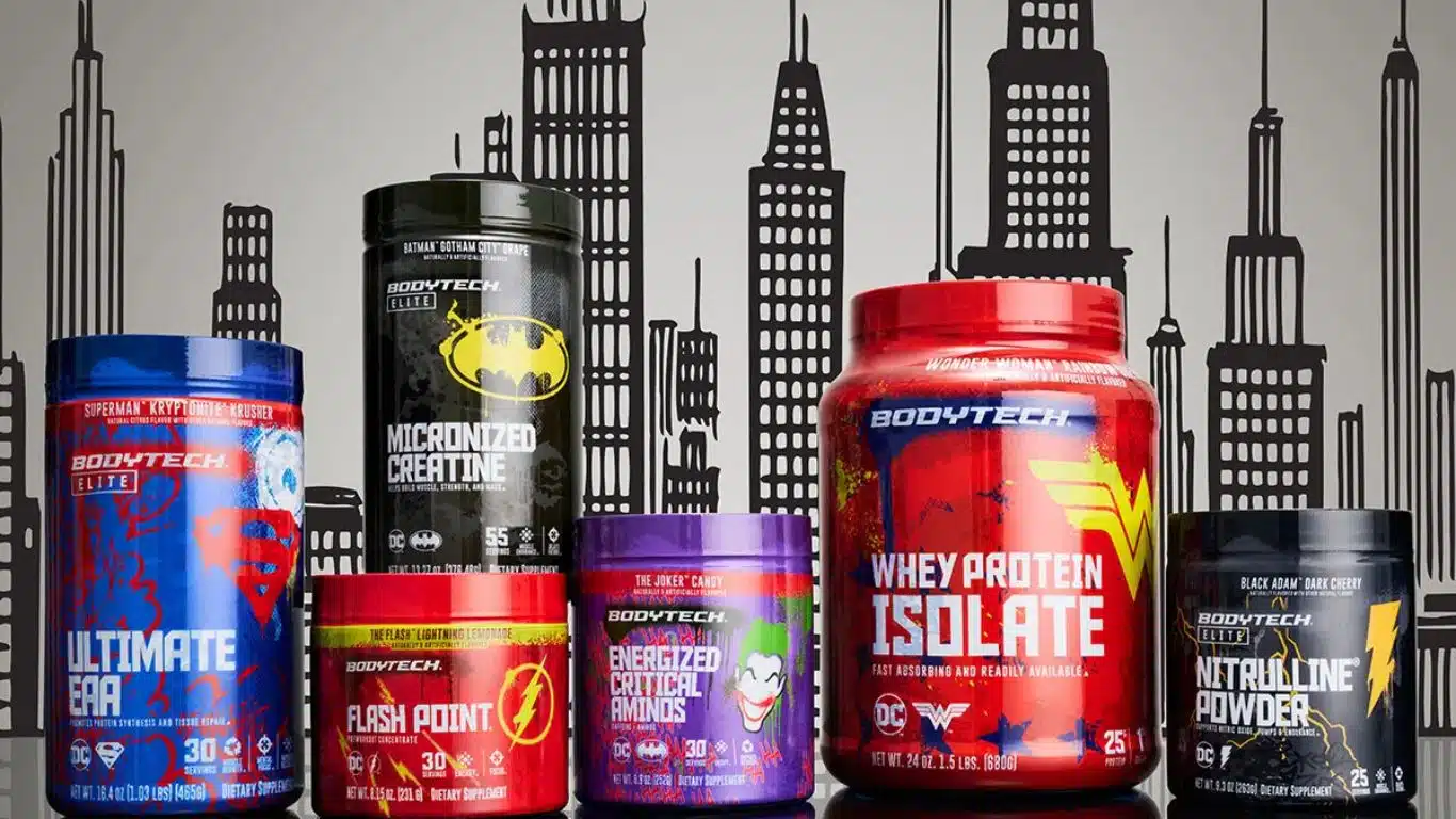 Top 7 Consumable Products Endorsed by Comics Superheroes - Bodytech Whey Protein - DC Superheroes