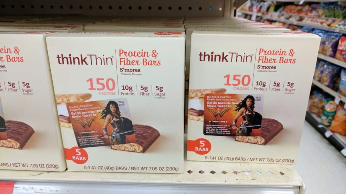 Top 10 Products Endorsed By DC Superheroes- ThinkThin protein bars - Wonder Woman