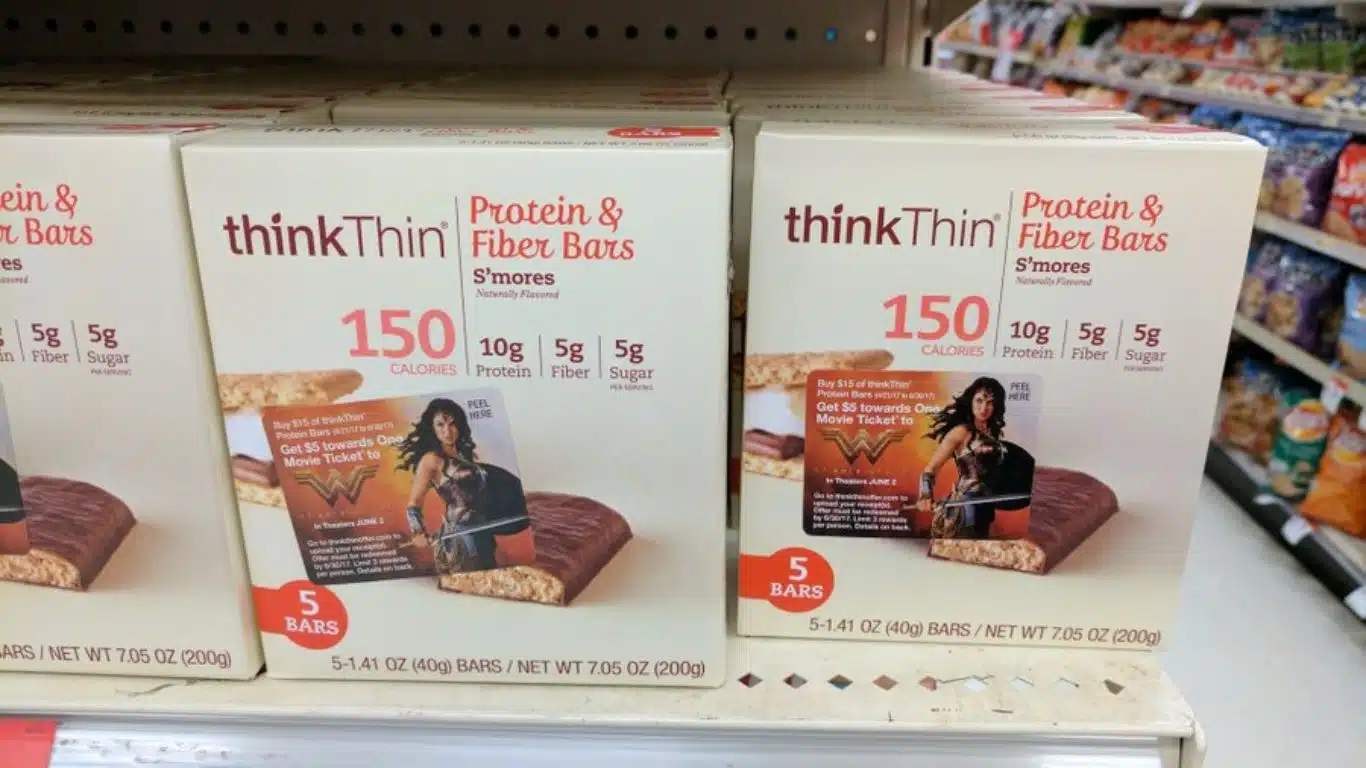 Top 10 Products Endorsed By DC Superheroes- ThinkThin protein bars - Wonder Woman