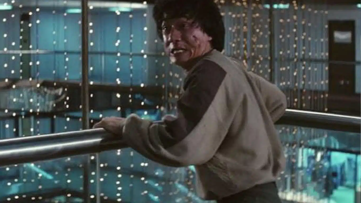 Police Story (1985): Jackie Chan's slide down a pole stunt
