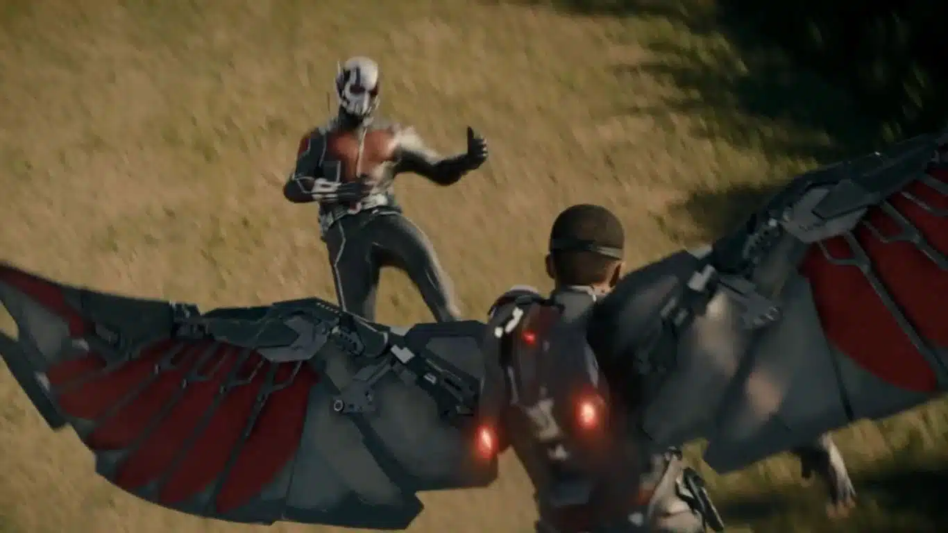 10 Best Hero vs. Hero Fights in Movies - Ant-Man vs. Falcon ("Ant-Man", 2015)