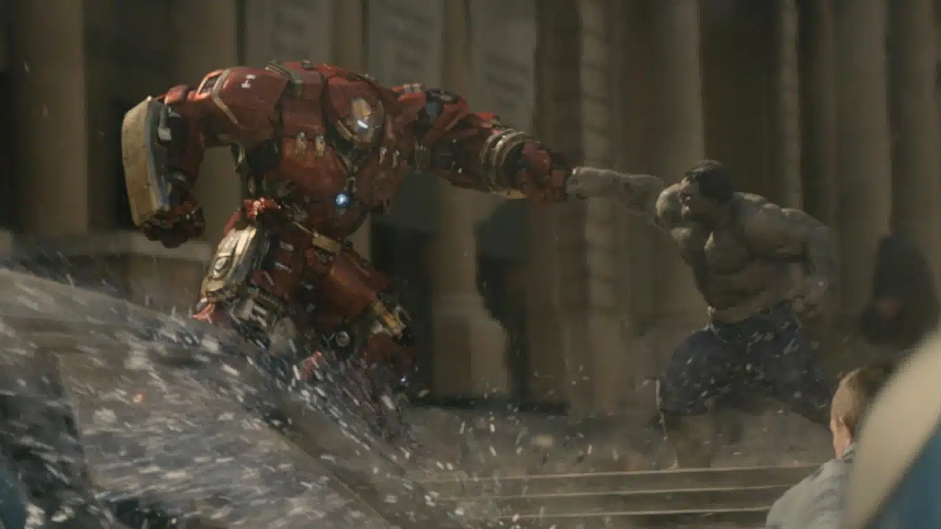 10 Best Hero vs. Hero Fights in Movies - Hulk vs. Iron Man ("Avengers: Age of Ultron", 2015)