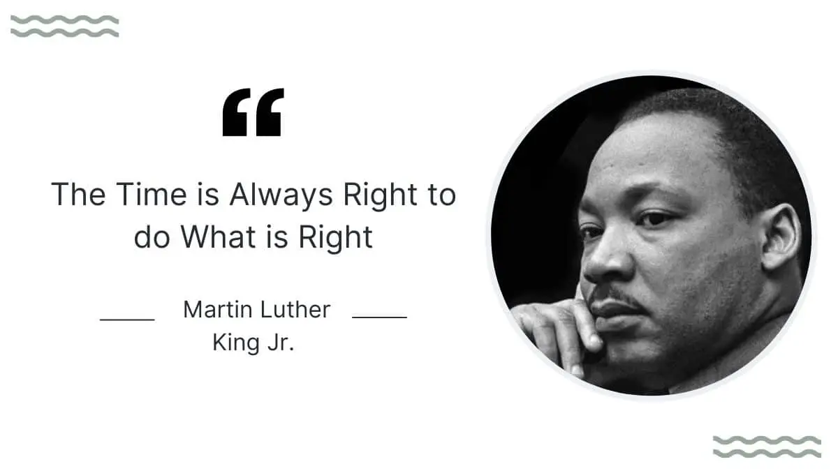 The Time is Always Right to do What is Right Martin Luther King Jr