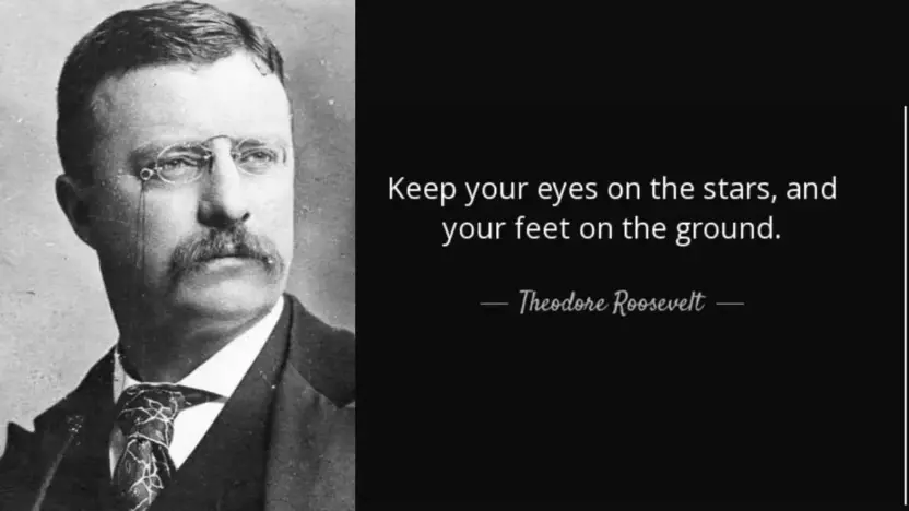 Keep your eyes on the stars, and your feet on the ground – Theodore Roosevelt