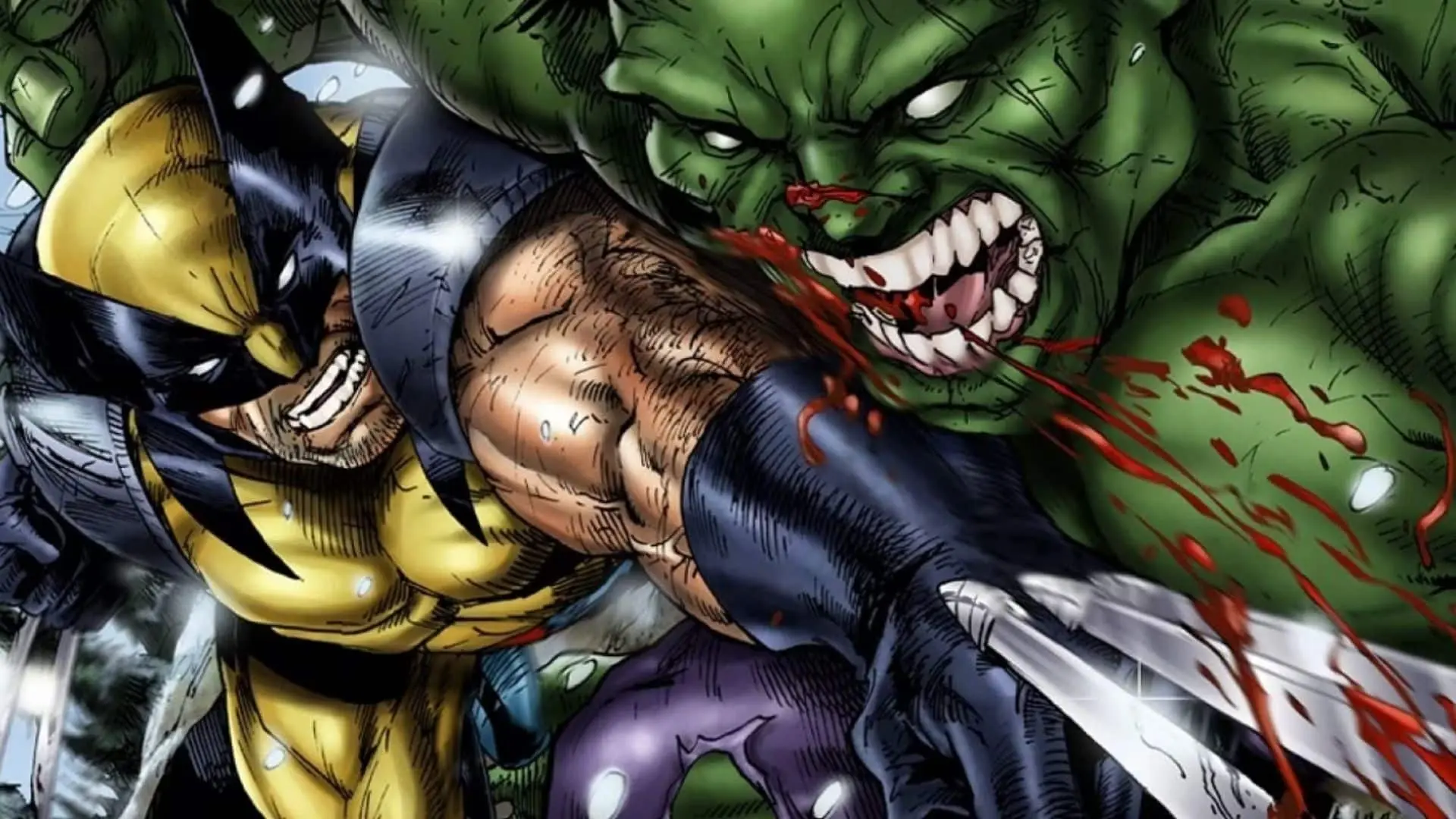 10 Superhero Duos Who Have Faced Off Against Each Other in Comics - Wolverine vs. Hulk (Marvel Comics)