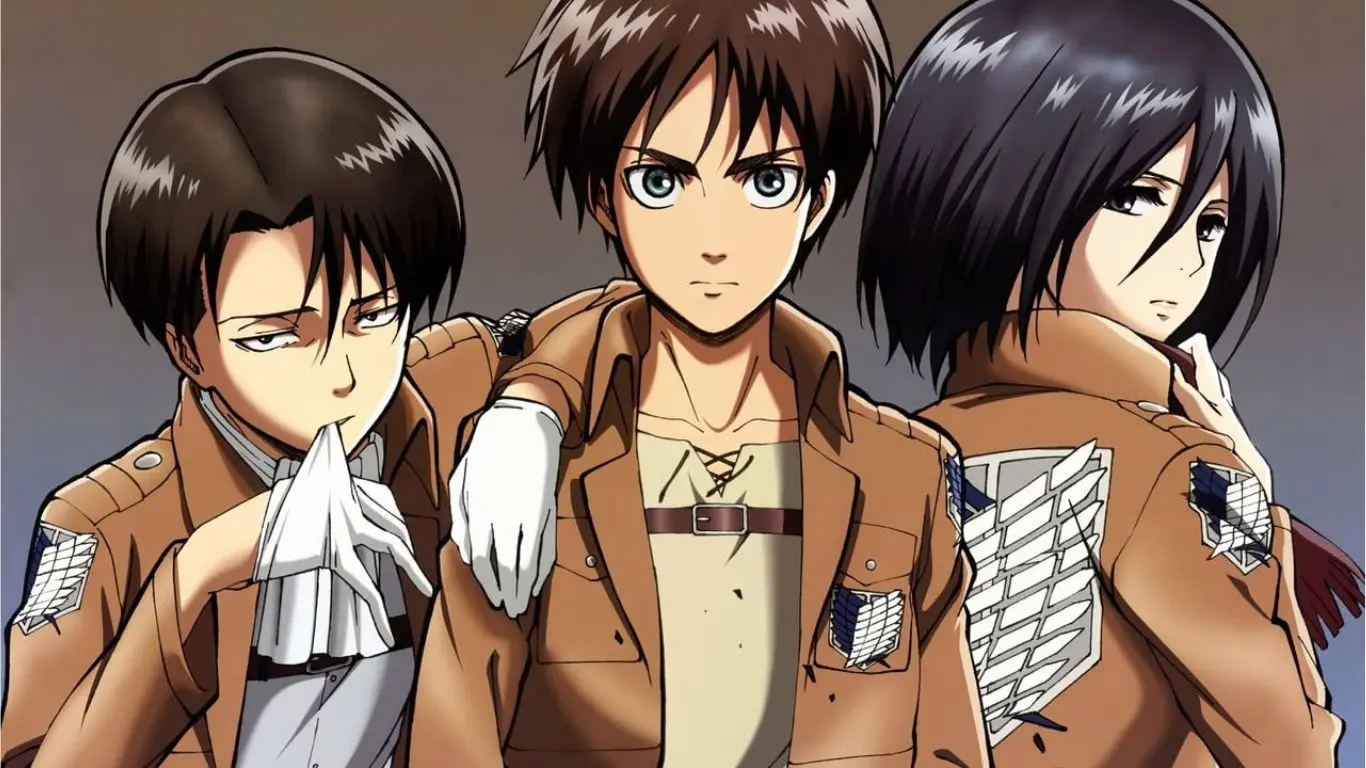 Levi Ackerman, Mikasa Ackerman, and Eren Yeager