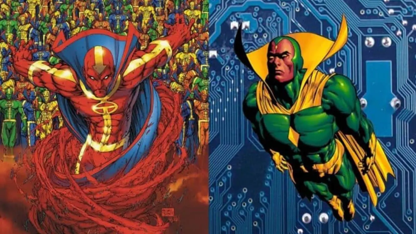 Marvel and DC characters who are Copy Cats of each other - Vision (Marvel) and Red Tornado (DC) - The Sentient Synthetics