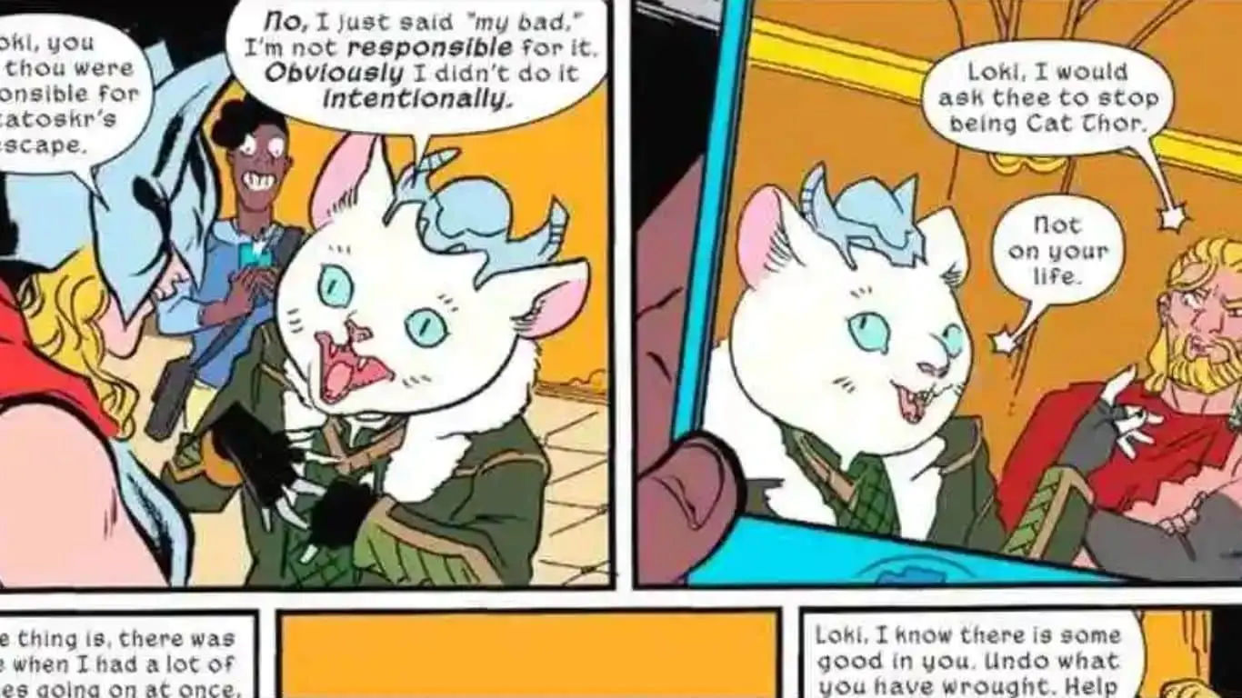 Loki (disguised as "Cat Thor")
