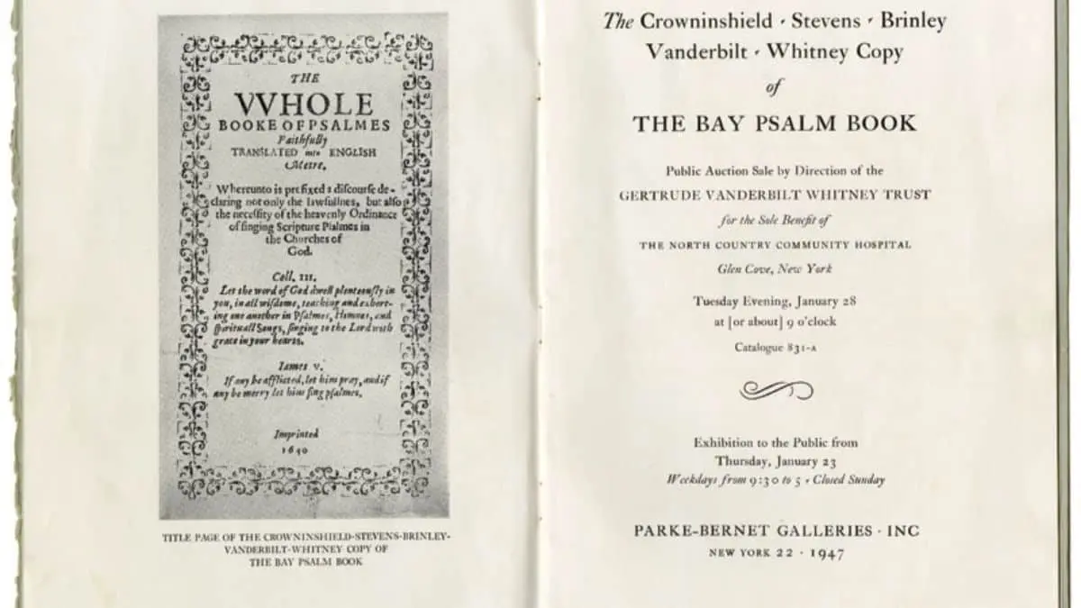 Major Historical Events on January 28 - Today in History - 1947: "Bay Psalm" Book Auction