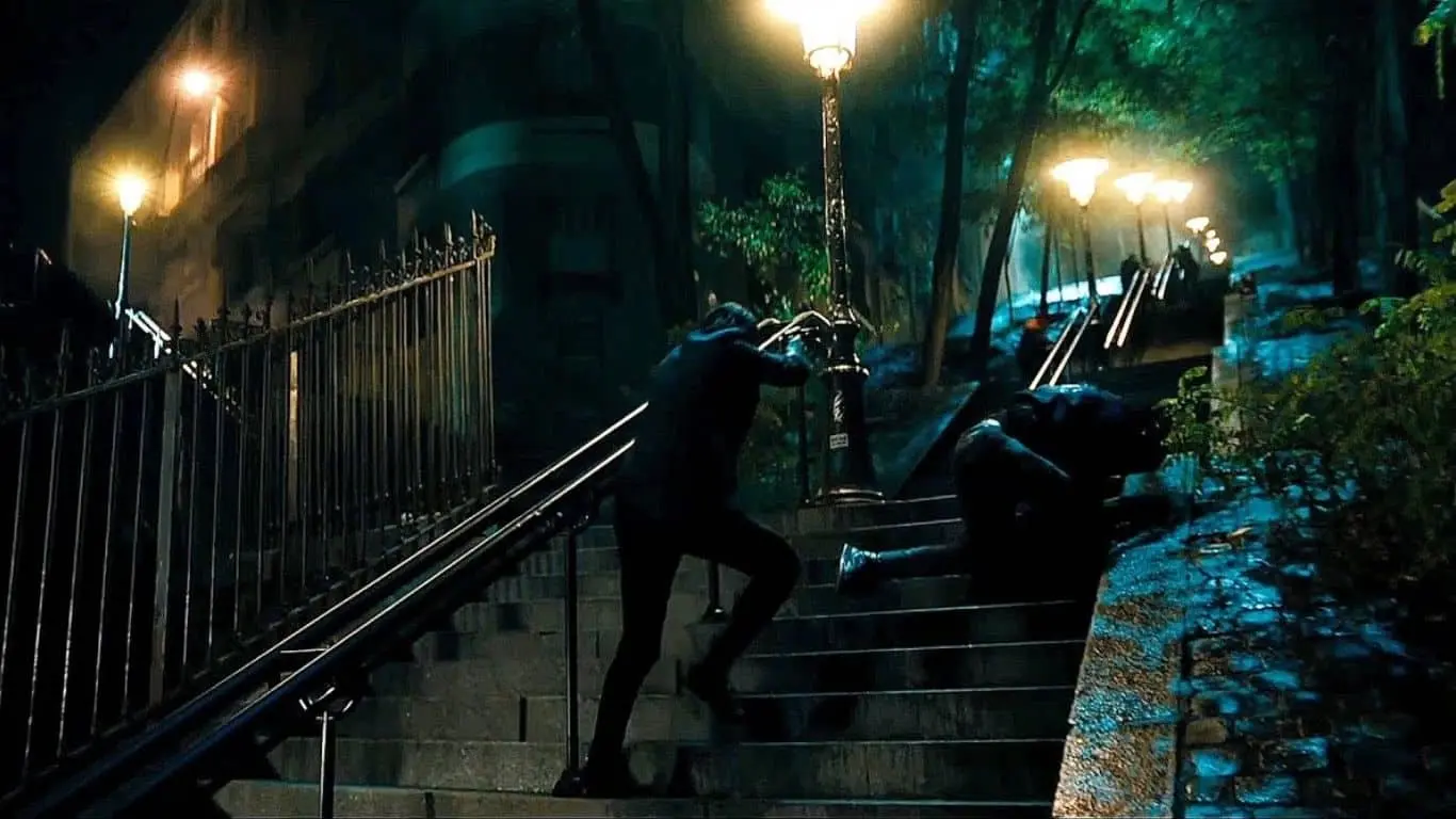 Ranking Top 10 Action Scenes of 2023 From Movies - John Wick's Stairway Showdown (John Wick Chapter 4)