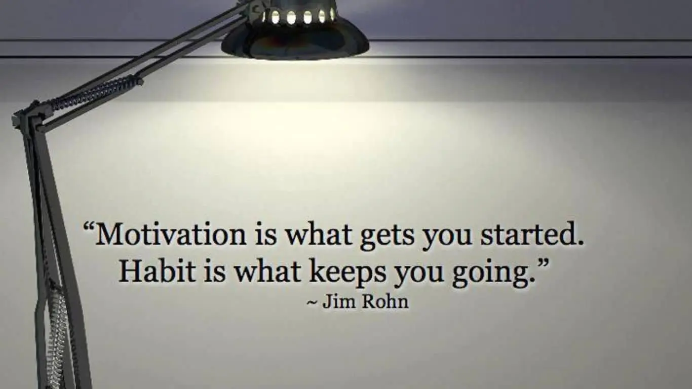 Motivation is what gets you started. Habit is what keeps you going