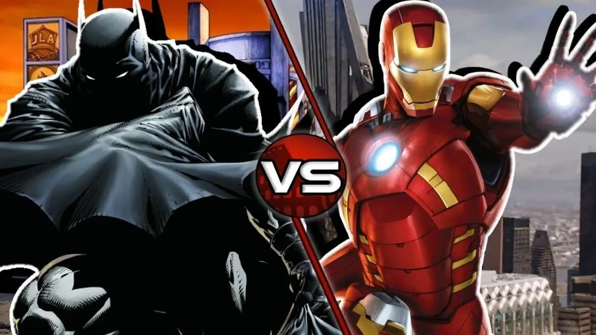 Top 10 Dream Battles Between DC and Marvel Superheroes - Batman (DC) vs. Iron Man (Marvel)