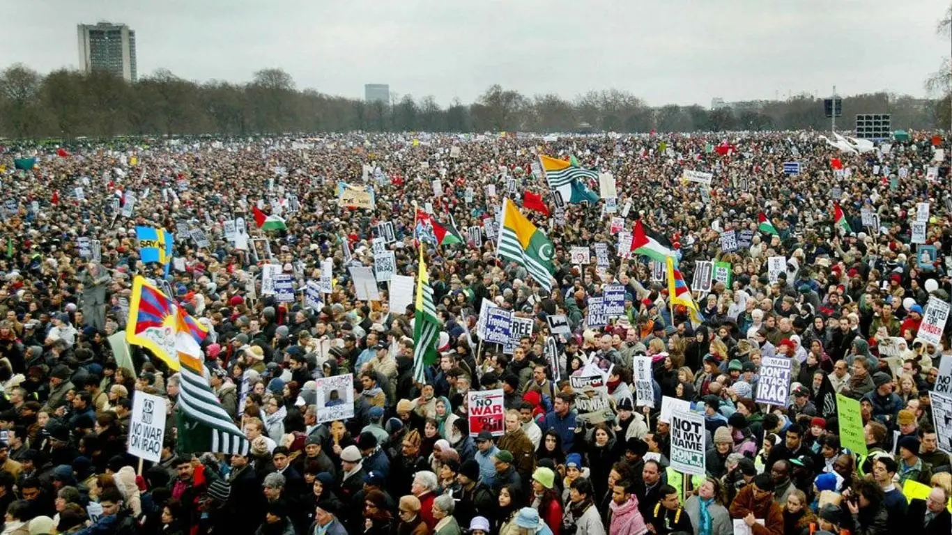 Major Historical Events on February 15- Today in History - Largest Peace Demonstration (2003)