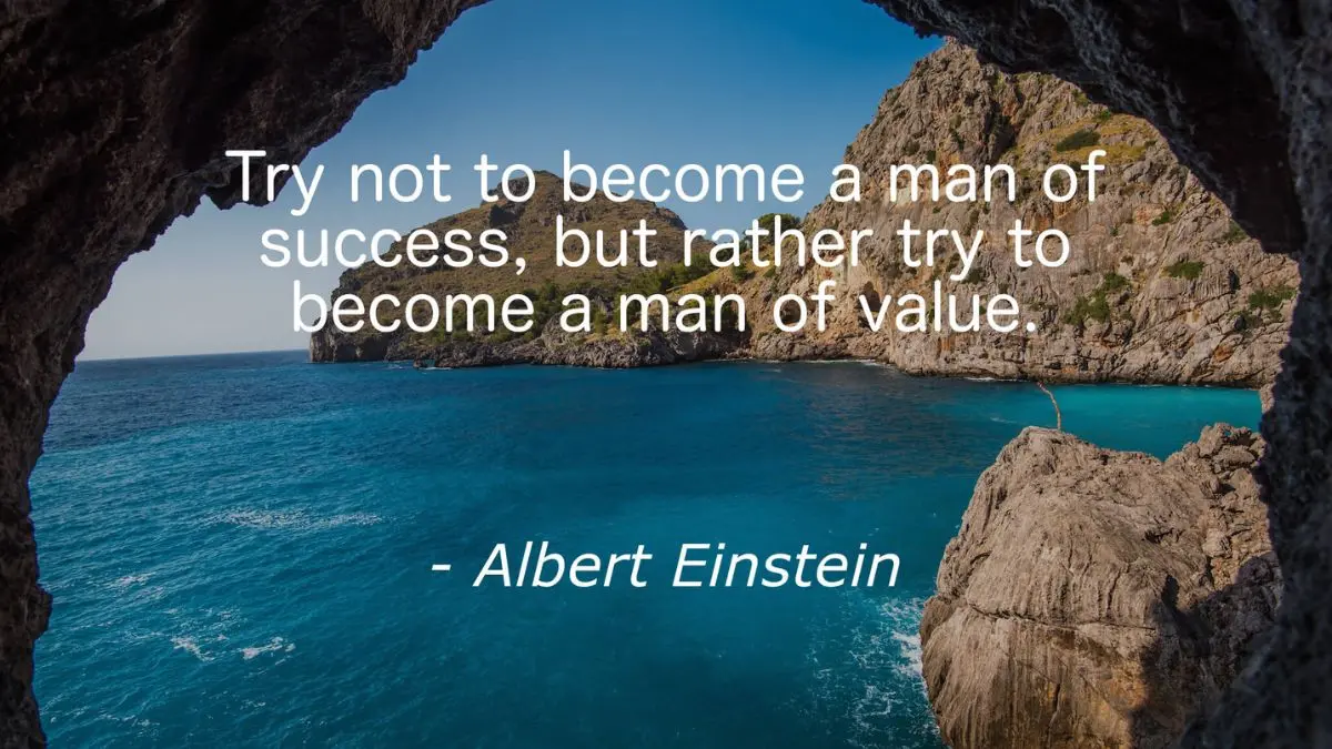 Try not to become a man of success. Rather become a man of value