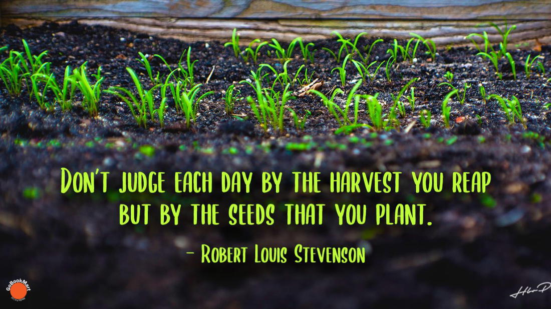 Don't judge each day by the harvest you reap but by the seeds that you plant.