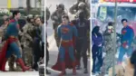Superman Leaked Photos David Corenswet's Full Costume and Arrest Scene - Fans Compare to Henry Cavill