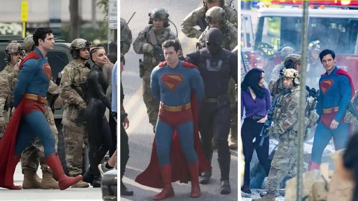 Superman Leaked Photos David Corenswet's Full Costume and Arrest Scene - Fans Compare to Henry Cavill