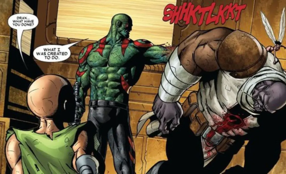Drax Punches Through Thanos