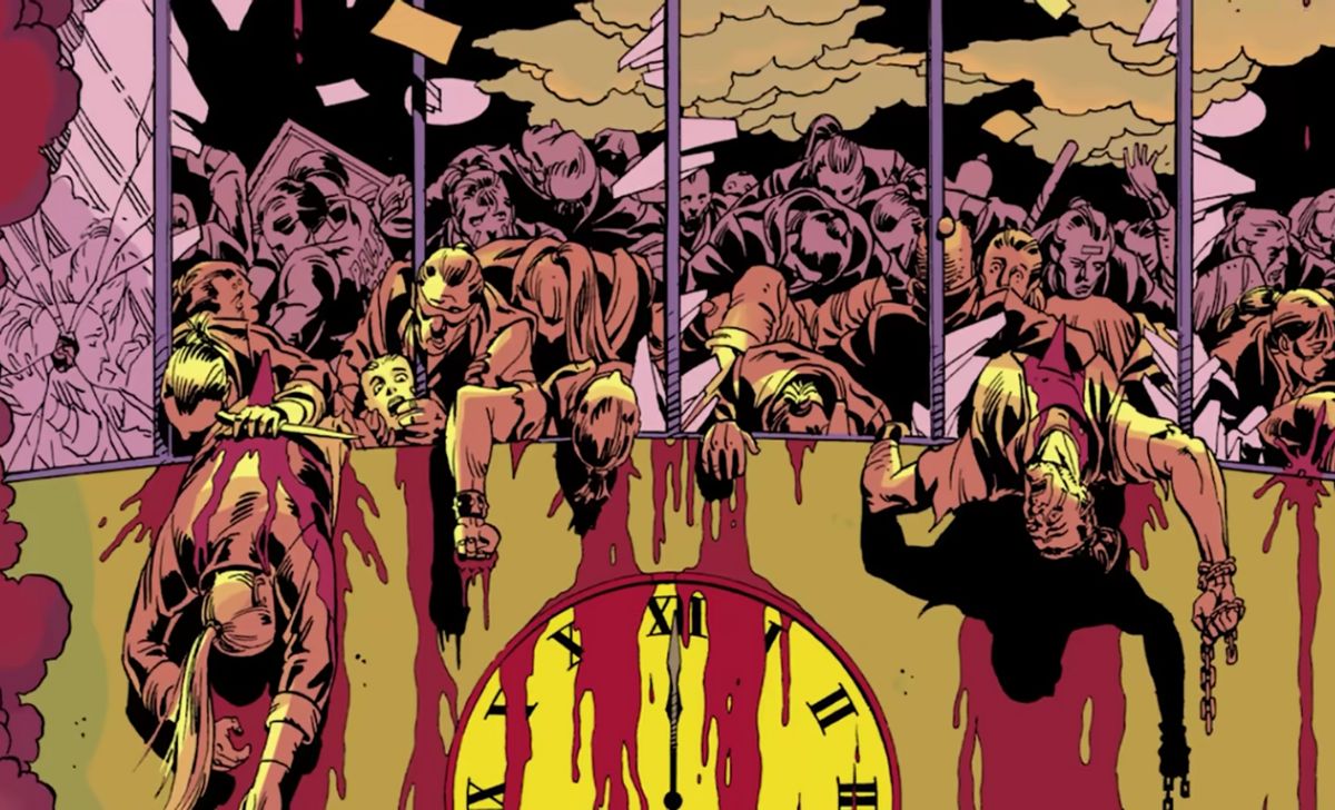 Azrael’s Mass Murder for World Peace (Watchmen #12) - 10 most villainous moments in comics