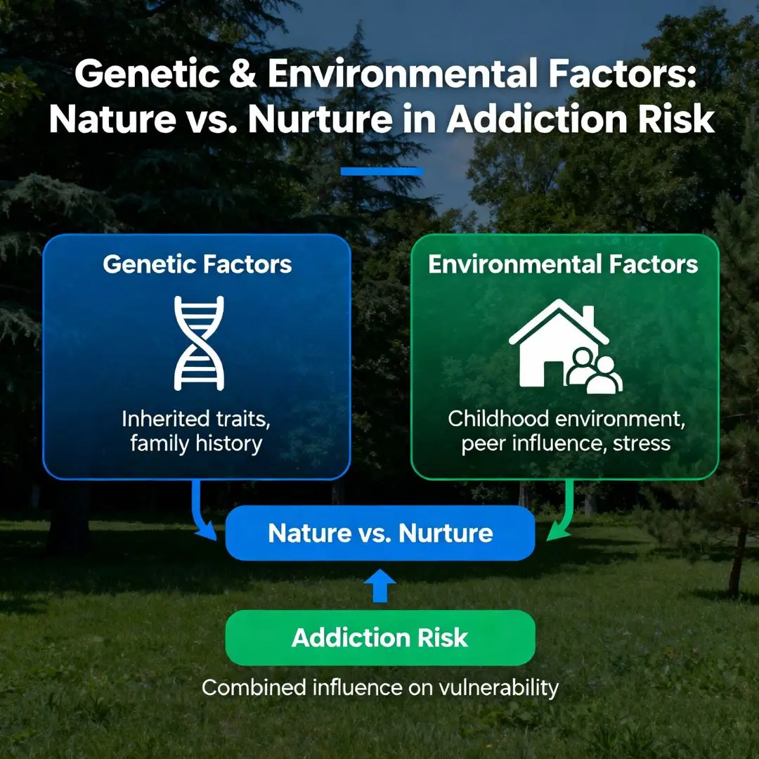 Genetic environmental factors nature nurture contributing to addiction risk and susceptibility - What Causes Addiction, and Why Is It So Hard to Treat?