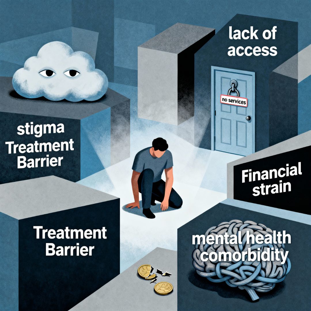Treatment barriers and obstacles in addiction recovery showing structural and systemic challenges - What Causes Addiction, and Why Is It So Hard to Treat?