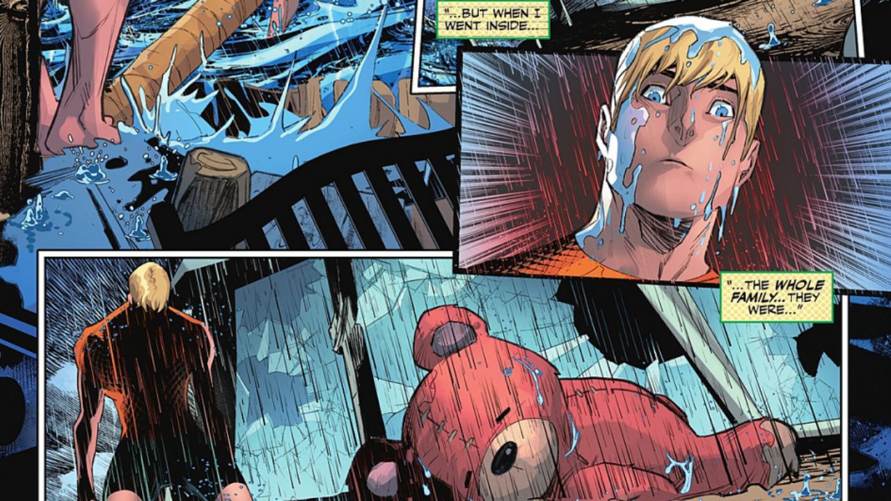 Arthur is haunted by his failure to save a family on a boat - Aquaman #8 (2025) - The Cosmic Rebirth of the Dark Tide