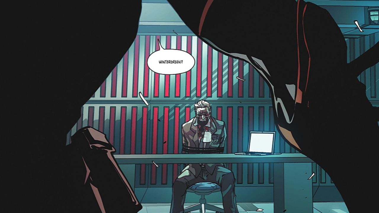 He reaches the target’s room, expecting to find the whistleblower