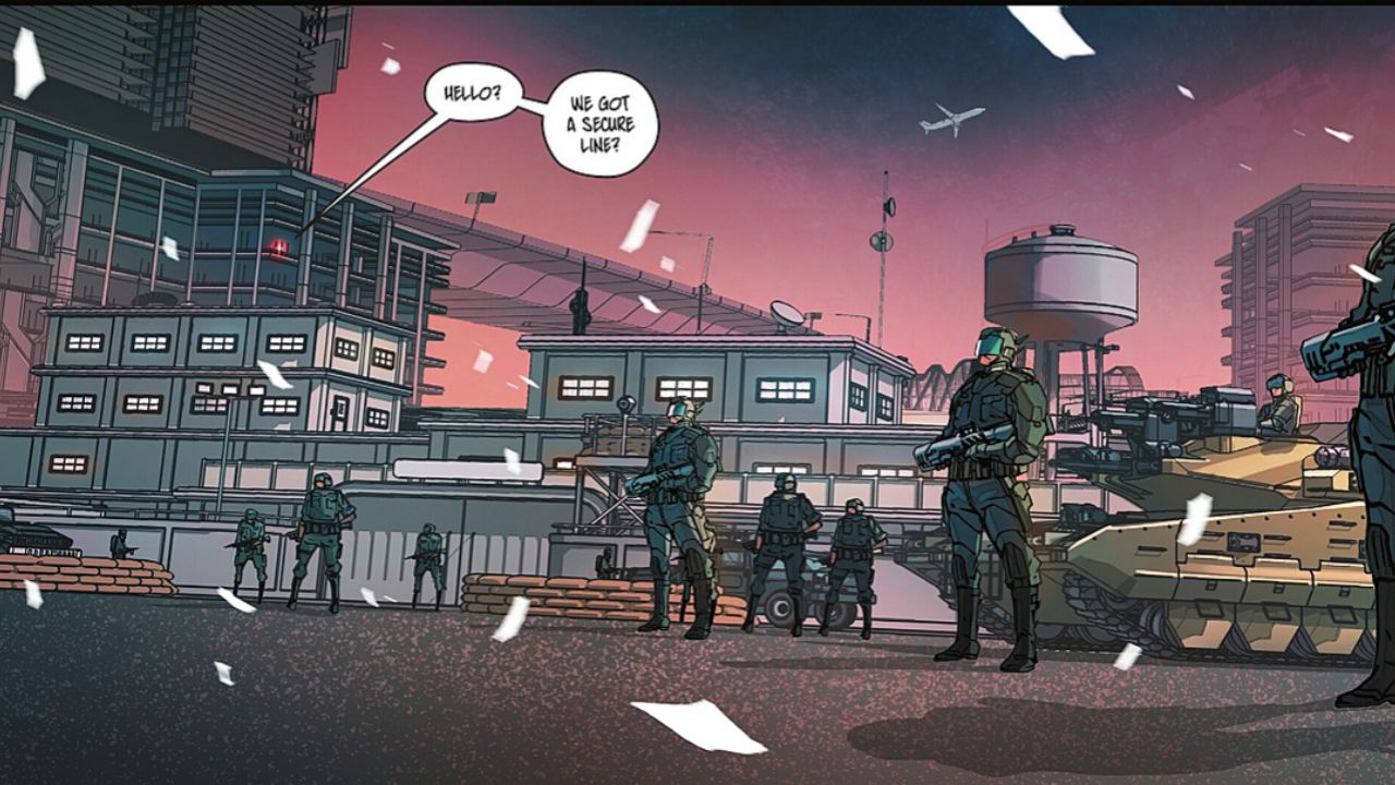 Through a secure radio line