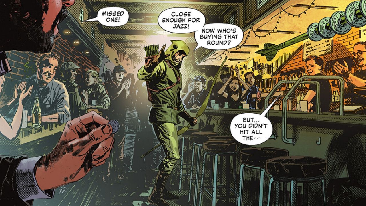 we find a disgraced Oliver Queen - Batman/Green Arrow/The Question: Arcadia #1 - Full Story