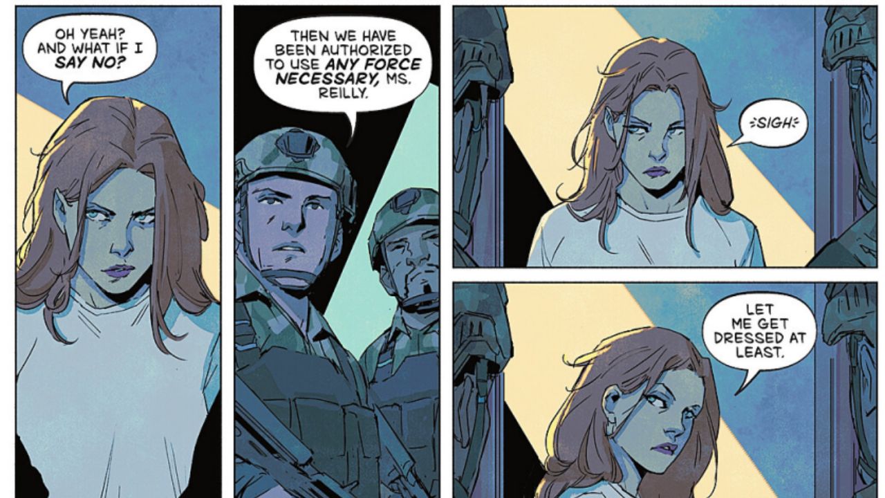 In Pittsburgh, Lorraine Reilly (the hero known as Firehawk) is abruptly awakened by the Department of Defense.