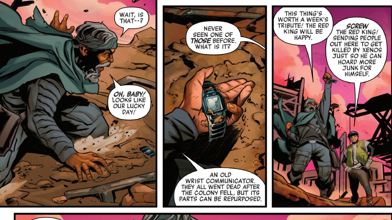 an old wrist communicator - Alien King Killer #1 (2026) — A Brutal New War Rises Between Xenomorphs and Kings