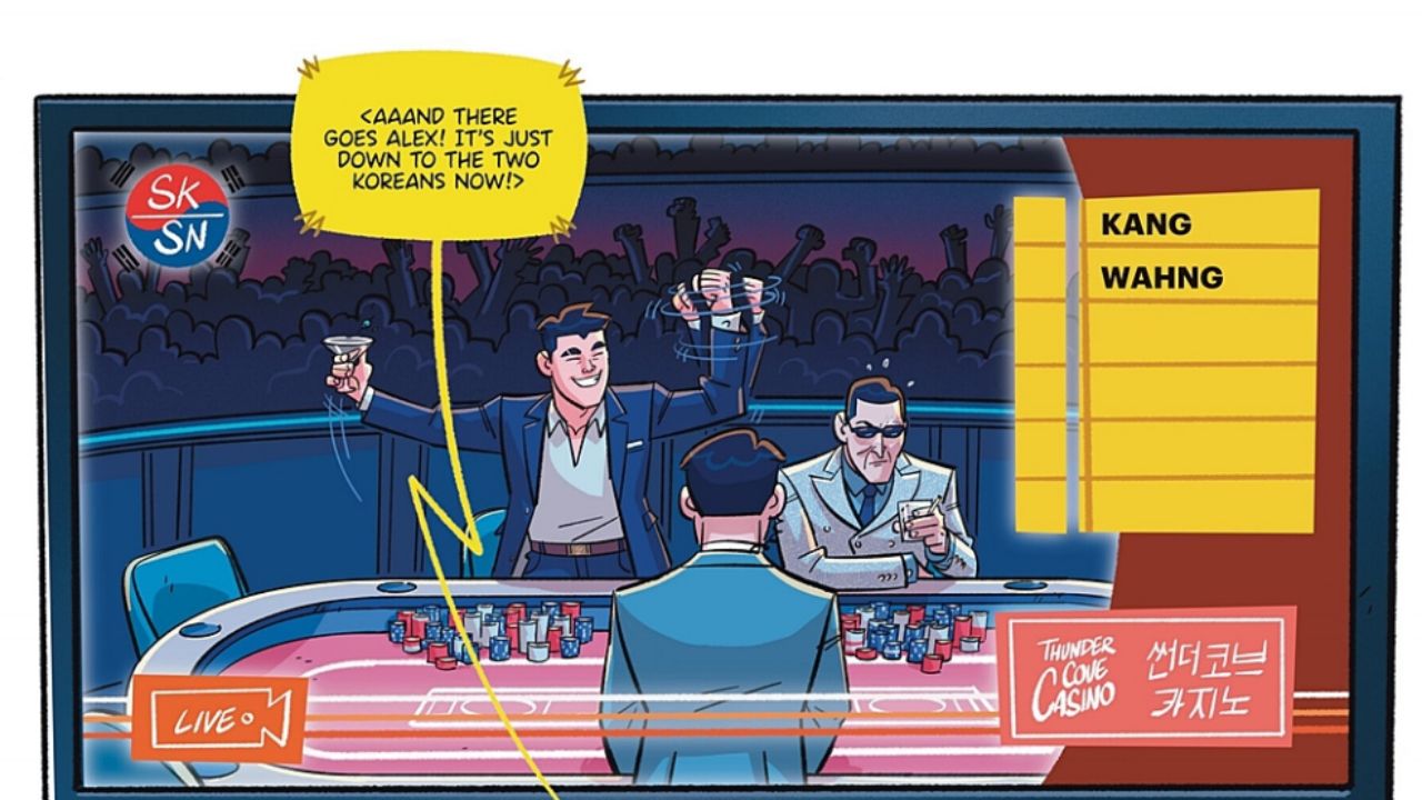 telepathically communicates this information to Castor at the table